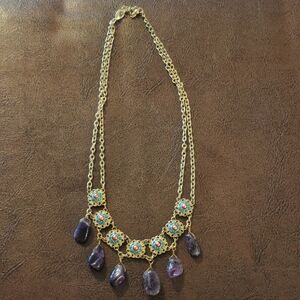 Vintage Elegant Gold and Purple Necklace